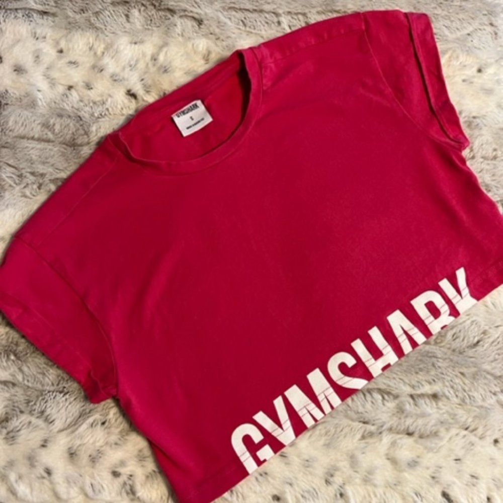 Gym Shark Bright Pink Crop T Shirt Sz S